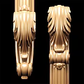 Ornate Golden Decorative Columns With Intricate Carvings And Classical Design Elements 3d model