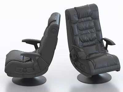 Ergonomic Black Leather Office Chair with High Back Swivel Base and Adjustable Armrests 3d model