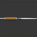 Throwing Dart Weapon With Orange Handle And Sharp Metal Blade Design