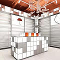 Modern Retail Showroom Interior With Bicycle Display Metal Shelving And Open Layout