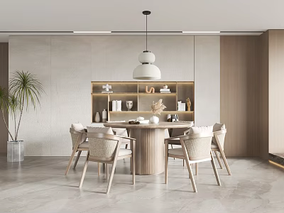 Quiet Restaurant Tables and Chairs 3d model