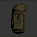 Military Green Canvas Daily Necessities Bag With Worn Texture Multiple Pockets And Metal Buckles