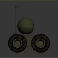 Off Road Exploration Robot With Large Tires Spherical Camera And Antenna 3d model