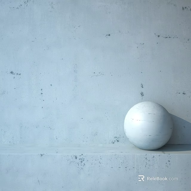 White Sphere Component On Platform Against Light Gray Speckled Wall 3d model 
