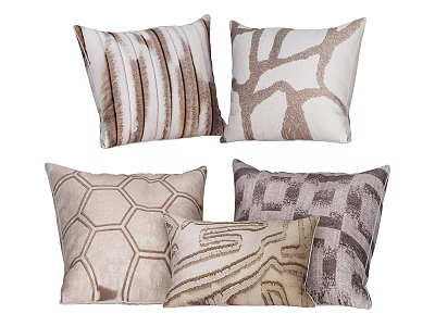 Throw Pillows With Various Patterns And Neutral Tones For Home Decor 3d model