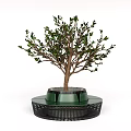 Tree Pit With Green Leaf Tree And Modern Grid Base Design Structure 3d model