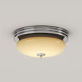 Modern Flush Mount Ceiling Lights with Silver and Black Frames Yellow and White Shades 3d model