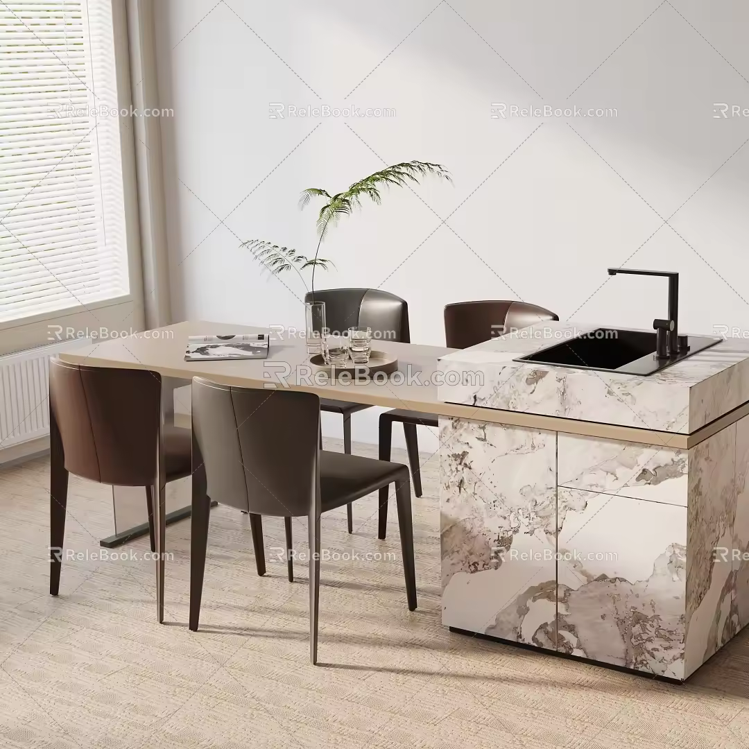 Modern table combination 3d model