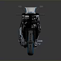 White and Blue Graffiti Design Sporty Motorcycle with Streamlined Body Black Seat Blue Wheels