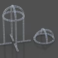 Two Piece Commercial Equipment Metal Frame Display Structures With Circular Design