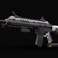 Tactical Assault Rifle With Black White Finish And Tactical Magazine Accessories