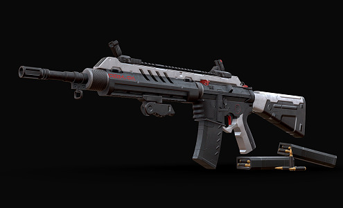 modern machine gun 3d model