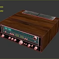 Retro Computer with Wooden Case Knobs Display Panel and Heat Vent Grill