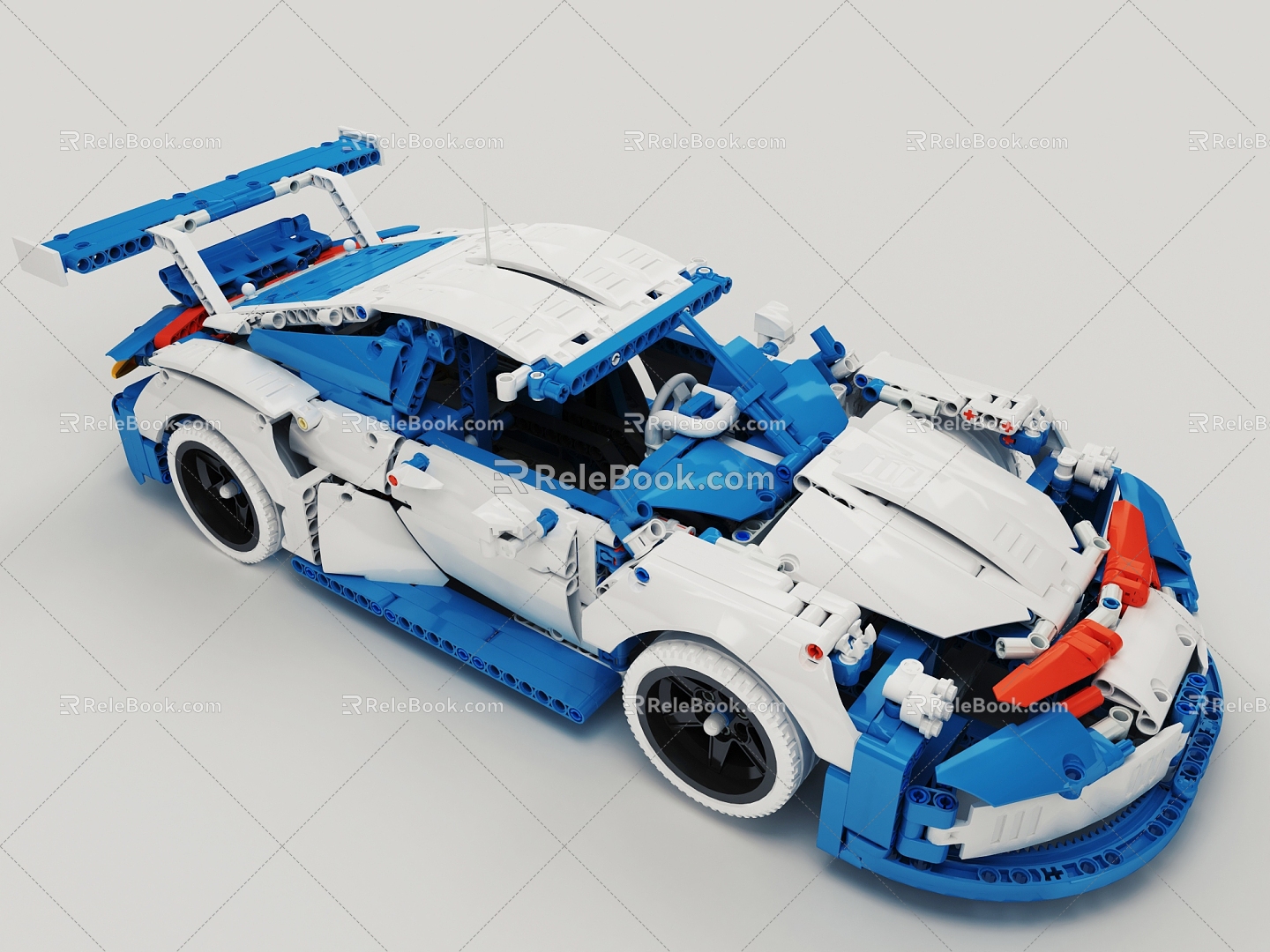 LEGO toy blocks racing sports car sedan car 3d model