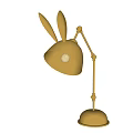 Gold Rabbit Ear Design Table Lamp with Metallic Lampshade and Illuminated Light