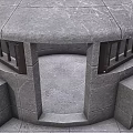Solid Circular Stone Building Structure With Windows Entrance And Base Platform Design 3d model