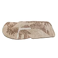 Stylish Rug with Wavy Striped Design Brown and Beige Tones Soft Texture and Layered Patterns