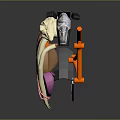 Motorcycle 3D Model With Assorted Colorful Detailed Components And Transparent Parts