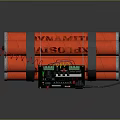 Bomb Weapon With Red Explosive Cylinders Green Control Panel Digital Display And Colorful Wires