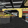 Bright Modern Supermarket Interior With Fresh Fruit Vegetable And Beverage Displays