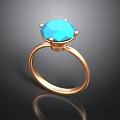 Stylish Gold Ring With Blue Polygonal Cut Gemstone Fashion Accessory