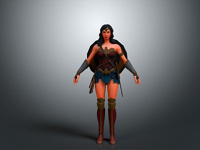 Modern Game Character Superwoman Wonder Woman Lady Soldier Female Detective Female Detective Female Hit Warrior 3d model