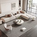 Modern sofa coffee table combination 3d model