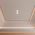 Modern Ceiling Design with Geometric Layered Structure and LED Strip Lights and Embedded Spotlights