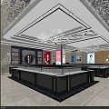 Elegant Jewelry Store Interior With Glass Display Counters And Decorative Ceiling