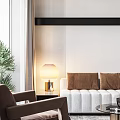 Modern Living Room Interior Design With Gray Sofa Glass Coffee Table And Side Table