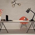 Table Office Ceiling Desk Lamp Computer Decoration Chair Lamp Folding Table Flower Furniture Indoor 3d model