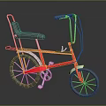 Red Bicycle With Black Seat White Frame Handlebars And Two Wheels