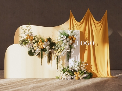 Modern Champagne Wedding Welcome Area model