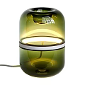 Sleek Green Glass Table Lamp For Modern Home Decor With White Band