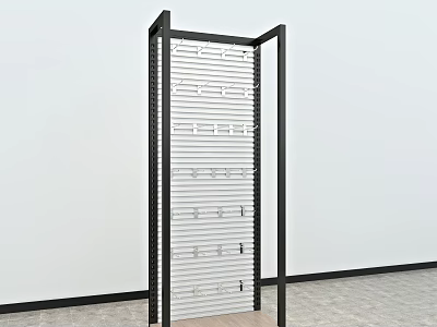 Modern Black Frame Display Shelf With Adjustable White Shelves For Retail 3d model