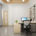 Bright Kindergarten Classroom Featuring Wooden Tables Chairs TV And Round Windows