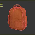 Orange Leather Backpack With Top Handle And Multiple Pockets Modern Design 3d model