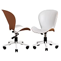 Modern Office Chairs with Brown and White Design Swivel Wheels and Stylish Look