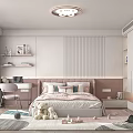 Modern Kids Room Interior With Bed Pillows Teddy Bear Desk Chair And Cozy Rug
