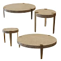 Round Wooden Coffee Tables With Modern Design Slender Legs And Different Sizes