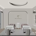 Elegant Minimalist Beauty Salon Interior With Professional Facial Treatment Beds And Cozy Relaxing Atmosphere