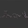 Twisted Vine Like Plants with Pale Grayish Purple Hues on Dark Background