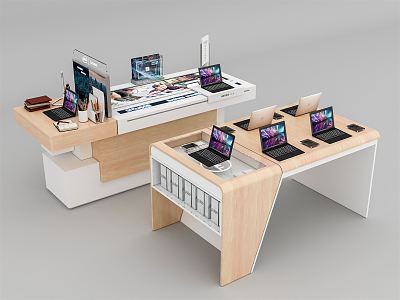 Modern Display Stand Laptop Booth 3d model