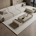 Minimal Sofa Coffee Table Combination Minimal Coffee Table Carpet Side Table 3d model