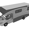 Modern White and Gray Recreational Vehicle Exterior With Windows and Roof Design