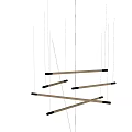 Modern Hanging Cross Design Pendant Light With Wooden Sticks And Black Ends