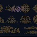 Ornate Gold Wall Decor With Intricate Floral Patterns And Various Designs 3d model