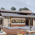 Traditional Homestay Building With Tile Roof Outdoor Seating And Natural Surroundings
