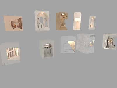 Contemporary Wall Lamps With Various Stylish Designs For Indoor Home Decor 3d model