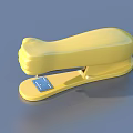 Bright Yellow Stapler With Plastic Body And Ergonomic Handle For Office Use